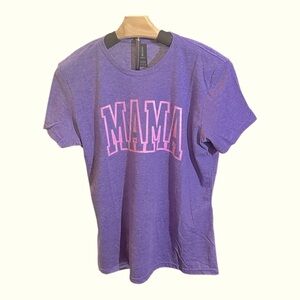 MAMA T-Shirt | Gildan Softstyle Women’s Fit sizes L and 2xl Purple w/Pink Text |